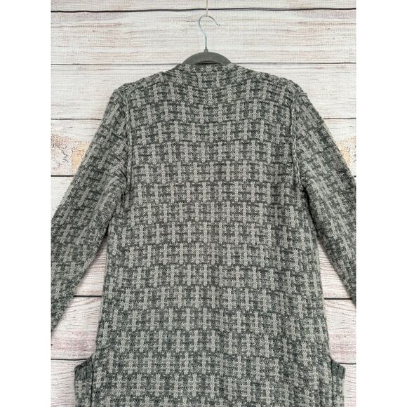 Trouve Open Front Fringe Hem Duster Cardigan Sweater Women's Small‎ Gray - Picture 8 of 12